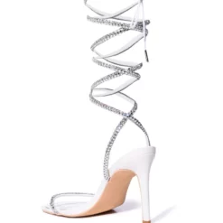 AZALEA WANG BROMLEY STRAPPY SANDAL IN WHITE -AZALEA WANG Shop azalea wang bromley strappy sandal in white white 4 4 c1