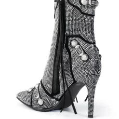 AZALEA WANG BROOKLYN BABY STILETTO BOOTIE IN SILVER -AZALEA WANG Shop azalea wang brooklyn baby stiletto bootie in silver silver 5 5