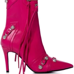 AZALEA WANG BROOKLYN PU BOOTIE IN PINK