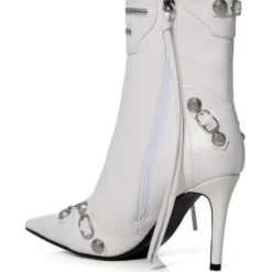 AZALEA WANG BROOKLYN PU BOOTIE IN WHITE -AZALEA WANG Shop azalea wang brooklyn pu bootie in white white 4 4