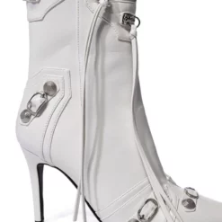 AZALEA WANG BROOKLYN PU BOOTIE IN WHITE -AZALEA WANG Shop azalea wang brooklyn pu bootie in white white 5 5