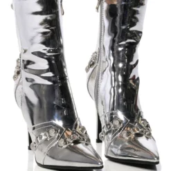AZALEA WANG BROOKLYN STILETTO BOOTIE IN SILVER -AZALEA WANG Shop azalea wang brooklyn stiletto bootie in silver silver 1 1