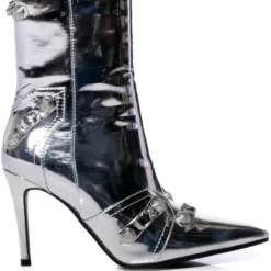AZALEA WANG BROOKLYN STILETTO BOOTIE IN SILVER