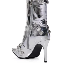 AZALEA WANG BROOKLYN STILETTO BOOTIE IN SILVER -AZALEA WANG Shop azalea wang brooklyn stiletto bootie in silver silver 4 4