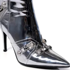 AZALEA WANG BROOKLYN STILETTO BOOTIE IN SILVER -AZALEA WANG Shop azalea wang brooklyn stiletto bootie in silver silver 5 5