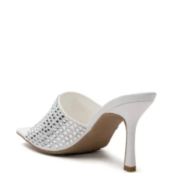 AZALEA WANG BUFFALO EMBELLIHED SANDAL IN WHITE -AZALEA WANG Shop azalea wang buffalo embellihed sandal in white white 4 4 c1