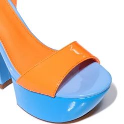 AZALEA WANG BUTTERSCOTCH COLOR BLOCKED SANDAL IN BLUE -AZALEA WANG Shop azalea wang butterscotch color blocked sandal in blue blue 5 5