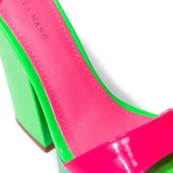 AZALEA WANG BUTTERSCOTCH COLOR BLOCKED SANDAL IN GREEN -AZALEA WANG Shop azalea wang butterscotch color blocked sandal in green green 5 5