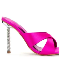 AZALEA WANG CANDID BLING STILETTO SANDAL IN FUCHSIA -AZALEA WANG Shop azalea wang candid bling stiletto sandal in fuchsia fuchsia 5 5