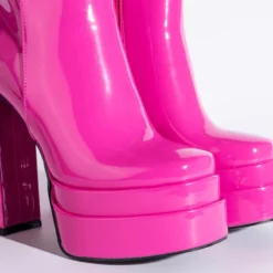 AZALEA WANG CANDY PAINT CHUNKY PLATFORM BOOTIE IN FUCHSIA -AZALEA WANG Shop azalea wang candy paint chunky platform bootie in fuchsia fuchsia 6 6