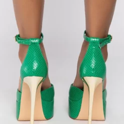 AZALEA WANG CATCH FLIGHTS NOT FEELINGS STILETTO SANDAL IN GREEN -AZALEA WANG Shop azalea wang catch flights not feelings stiletto sandal in green green 4 4