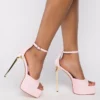 AZALEA WANG CATCH FLIGHTS NOT FEELINGS STILETTO SANDAL IN PINK