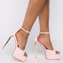 AZALEA WANG CATCH FLIGHTS NOT FEELINGS STILETTO SANDAL IN PINK
