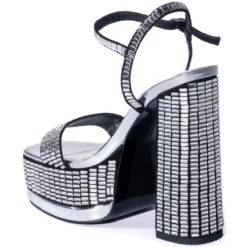 AZALEA WANG CATRIONA CHUNKY EMBELLISHED SANDAL IN SILVER -AZALEA WANG Shop azalea wang catriona chunky embellished sandal in silver silver 4 4