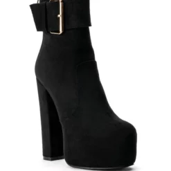 AZALEA WANG CHARMER CHUNKY PLATFORM BOOTIE IN BLACK -AZALEA WANG Shop azalea wang charmer chunky platform bootie in black black 3 3