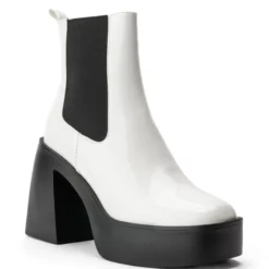 AZALEA WANG CHERRY CHUNKY BOOTIE IN BLACK WHITE -AZALEA WANG Shop azalea wang cherry chunky bootie in black white black white 3 3