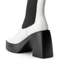 AZALEA WANG CHERRY CHUNKY BOOTIE IN BLACK WHITE -AZALEA WANG Shop azalea wang cherry chunky bootie in black white black white 4 4