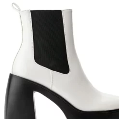 AZALEA WANG CHERRY CHUNKY BOOTIE IN BLACK WHITE -AZALEA WANG Shop azalea wang cherry chunky bootie in black white black white 5 5