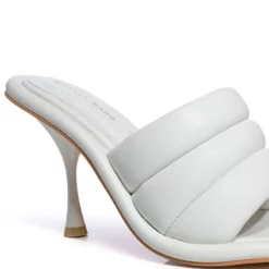 AZALEA WANG CHEY STILETTO PUFFER SANDAL IN WHITE -AZALEA WANG Shop azalea wang chey stiletto puffer sandal in white white 5 5