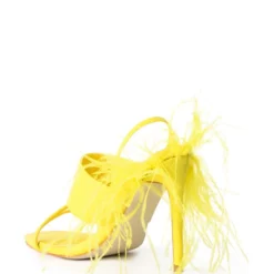 AZALEA WANG CHICK FEATHER DECOR POINTED TOE SANDAL IN YELLOW -AZALEA WANG Shop azalea wang chick feather decor pointed toe sandal in yellow yellow 4 4