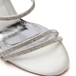 AZALEA WANG CLAYSHA EMBELLISHED STILETTO SANDAL PUMP IN WHITE -AZALEA WANG Shop azalea wang claysha embellished stiletto sandal pump in white white 5 5 c1