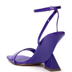 AZALEA WANG COIN PATENT CHUNKY SANDAL IN PURPLE -AZALEA WANG Shop azalea wang coin patent chunky sandal in purple purple 4 4 c1