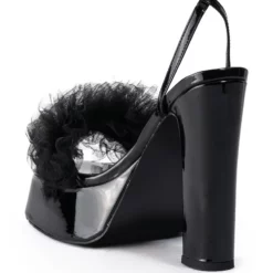 AZALEA WANG COLADA BLACK TULLE SANDAL -AZALEA WANG Shop azalea wang colada black tulle sandal black 4 4