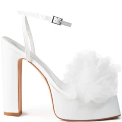 AZALEA WANG COLADA WHITE TULLE SANDAL -AZALEA WANG Shop azalea wang colada white tulle sandal white 2 2 c1