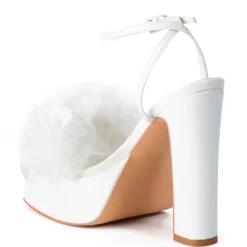 AZALEA WANG COLADA WHITE TULLE SANDAL -AZALEA WANG Shop azalea wang colada white tulle sandal white 4 4 c1