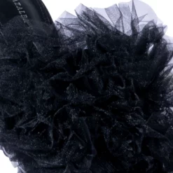 AZALEA WANG COOL TULLE STILETTO SANDAL IN BLACK -AZALEA WANG Shop azalea wang cool tulle stiletto sandal in black black 5 5