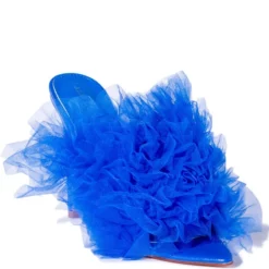 AZALEA WANG COOL TULLE STILETTO SANDAL IN BLUE -AZALEA WANG Shop azalea wang cool tulle stiletto sandal in blue blue 3 3