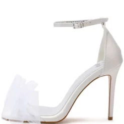 AZALEA WANG CORALIE STILETTO SATIN MULE SANDAL IN WHITE -AZALEA WANG Shop azalea wang coralie stiletto satin mule sandal in white white 3 3 c1