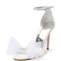 AZALEA WANG CORALIE STILETTO SATIN MULE SANDAL IN WHITE -AZALEA WANG Shop azalea wang coralie stiletto satin mule sandal in white white 5 5 c1