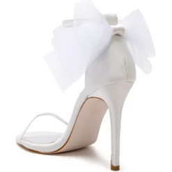 AZALEA WANG CORALIE STILETTO SATIN MULE SANDAL IN WHITE -AZALEA WANG Shop azalea wang coralie stiletto satin mule sandal in white white 7 7 c1