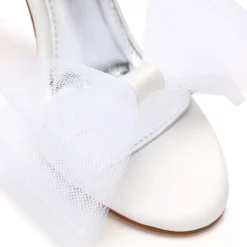 AZALEA WANG CORALIE STILETTO SATIN MULE SANDAL IN WHITE -AZALEA WANG Shop azalea wang coralie stiletto satin mule sandal in white white 9 9 c1