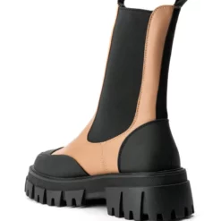 AZALEA WANG CRAZY LIKE ME FLATFORM BOOTIE IN SAND -AZALEA WANG Shop azalea wang crazy like me flatform bootie in sand sand 4 4