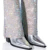 AZALEA WANG CRYSTALIZED RHINESTONE EMBELLISHED WESTERN BOOT IN SILVER -AZALEA WANG Shop azalea wang crystalized rhinestone embellished western boot in silver silver 1 1