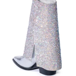 AZALEA WANG CRYSTALIZED RHINESTONE EMBELLISHED WESTERN BOOT IN SILVER -AZALEA WANG Shop azalea wang crystalized rhinestone embellished western boot in silver silver 4 4