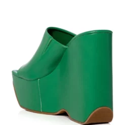 AZALEA WANG DAIANE SLIP ON WEDGE SANDAL IN GREEN -AZALEA WANG Shop azalea wang daiane slip on wedge sandal in green green 4 4