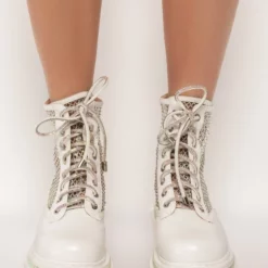 AZALEA WANG DIAMOND DRIP FLATFORM BOOTIE IN WHITE -AZALEA WANG Shop azalea wang diamond drip flatform bootie in white white 3 3