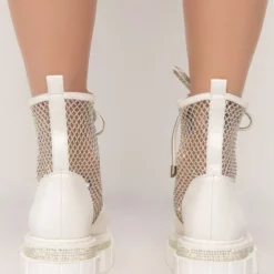 AZALEA WANG DIAMOND DRIP FLATFORM BOOTIE IN WHITE -AZALEA WANG Shop azalea wang diamond drip flatform bootie in white white 4 4