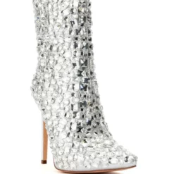 AZALEA WANG DIAMONDS ARE MY BESTIES STILETTO BOOTIE IN SILVER -AZALEA WANG Shop azalea wang diamonds are my besties stiletto bootie in silver silver 3 3