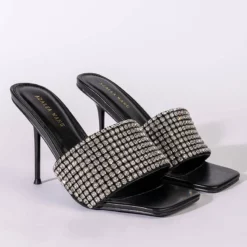 AZALEA WANG DIRTY DANCING STILETTO SANDAL IN BLACK -AZALEA WANG Shop azalea wang dirty dancing stiletto sandal in black black 4 4