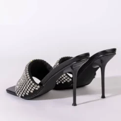 AZALEA WANG DIRTY DANCING STILETTO SANDAL IN BLACK -AZALEA WANG Shop azalea wang dirty dancing stiletto sandal in black black 5 5