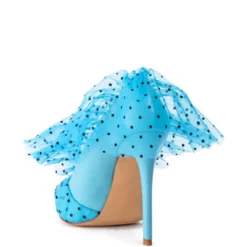AZALEA WANG DISCREET TULLE POLKA DOT PUMP IN BLUE -AZALEA WANG Shop azalea wang discreet tulle polka dot pump in blue blue 4 4