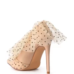 AZALEA WANG DISCREET TULLE POLKA DOT PUMP IN NUDE -AZALEA WANG Shop azalea wang discreet tulle polka dot pump in nude nude 4 4
