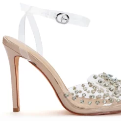 AZALEA WANG DO MY THING BLING BLING PUMP IN NUDE -AZALEA WANG Shop azalea wang do my thing bling bling pump in nude nude 5 5