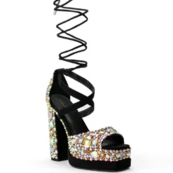 AZALEA WANG DO YOU YOUR THING CHUNKY SANDAL IN BLACK -AZALEA WANG Shop azalea wang do you your thing chunky sandal in black black 3 3