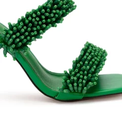 AZALEA WANG DOMITILLA SLIP ON STILETTO SANDAL IN GREEN -AZALEA WANG Shop azalea wang domitilla slip on stiletto sandal in green green 5 5 c1