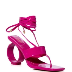 AZALEA WANG ELVIRDA CIRCLE SANDAL IN PINK -AZALEA WANG Shop azalea wang elvirda circle heel sandal in pink pink 3 3